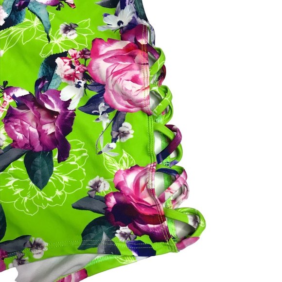 Torrid 1 neon floral neon swim bottom - Picture 3 of 6